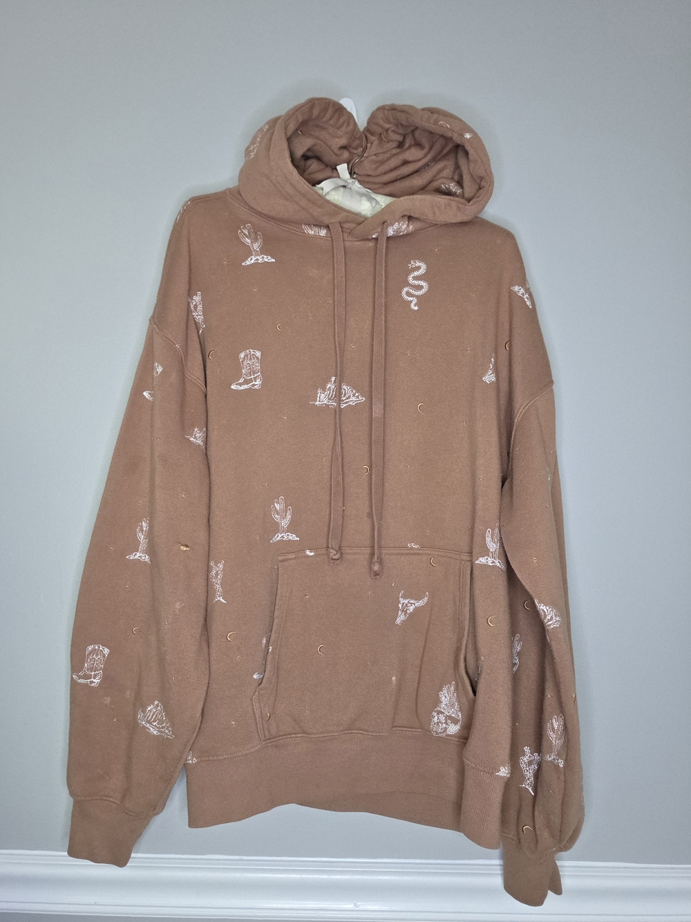 Women's Brown Graphic Pullover Hoodie Sweatshirt